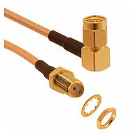 Amphenol RF 135111-03-06.00 RF Cable Assemblies SMA St BH JK to R/A Plug RG316U DB 6in