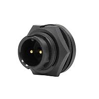 Switchcraft W7381-2PG-3ES Standard Circular Connector Mini-Con-X Panel, 2-pin #16, Male, PC Tail (0.187 in), Bulk