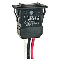 NKK Switches WR19AL Rocker Switches SPDT ON-OFF-(ON) WIRE LEADS SEALED