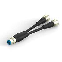 AMP Connectors - TE Connectivity 1-2273107-4 Sensor Cables / Actuator Cables 4pos PVC 1.5mM12 Y Con Male to 2xM12 FA