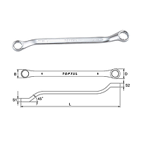 TOPTUL AAEH4146 Double Ring Wrench 45° Offset (41x46mm)