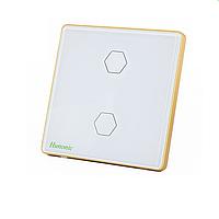 HUNONIC HNLUX02VT BLE Luxury Touch Switch 2 Square Button (White)
