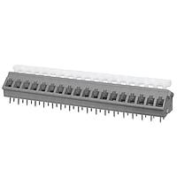 Same Sky (formerly CUI Devices) TBL005A-500-18GY-2WT Fixed Terminal Blocks Terminal block, screwless, 5.00, 45, 18, Gray w White Button