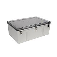 Bud Industries PTH-22440-C Electrical Enclosures PC+10% Fiberglass Box, Self-Locking Latch and Clear Cover (23.7 X 15.8 X 9.2 In)