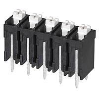 Same Sky (formerly CUI Devices) TBLH10V-500-05BK Fixed Terminal Blocks Terminal block, screwless, High Temp, 5.00, Vertical, 5, Black w Gray Button