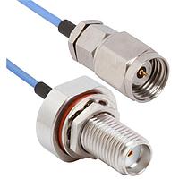 Amphenol SV Microwave MS24-047-FBSMA-120 RF Cable Assemblies 2.4mm STR M to SMA BKHD F 12"Cable