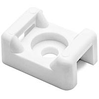 HellermannTyton CTM210M4 Cable Tie Mounts Cable Tie Anchor Mount, 0.86 x .61", 0.18" Hole Dia, 0.31" Max Tie Width, PA66, White, 1000/pkg